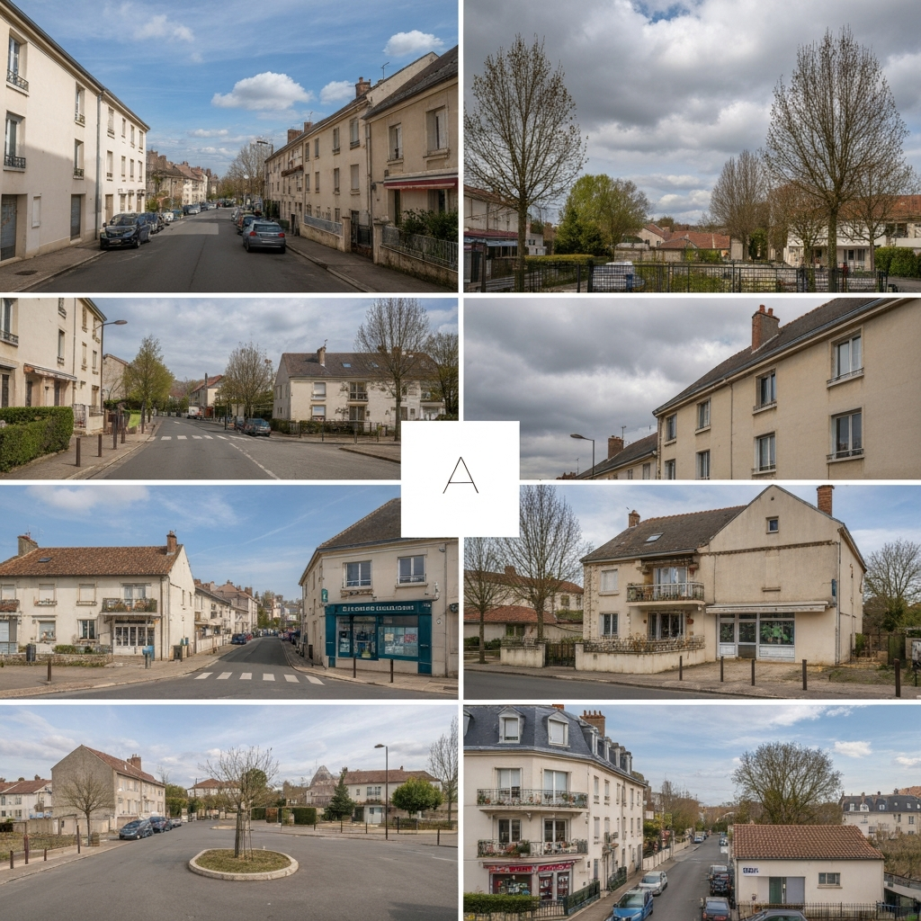 Vue aérienne du hameau de Baville à Saint-Chéron avec indication des prix au mètre carré