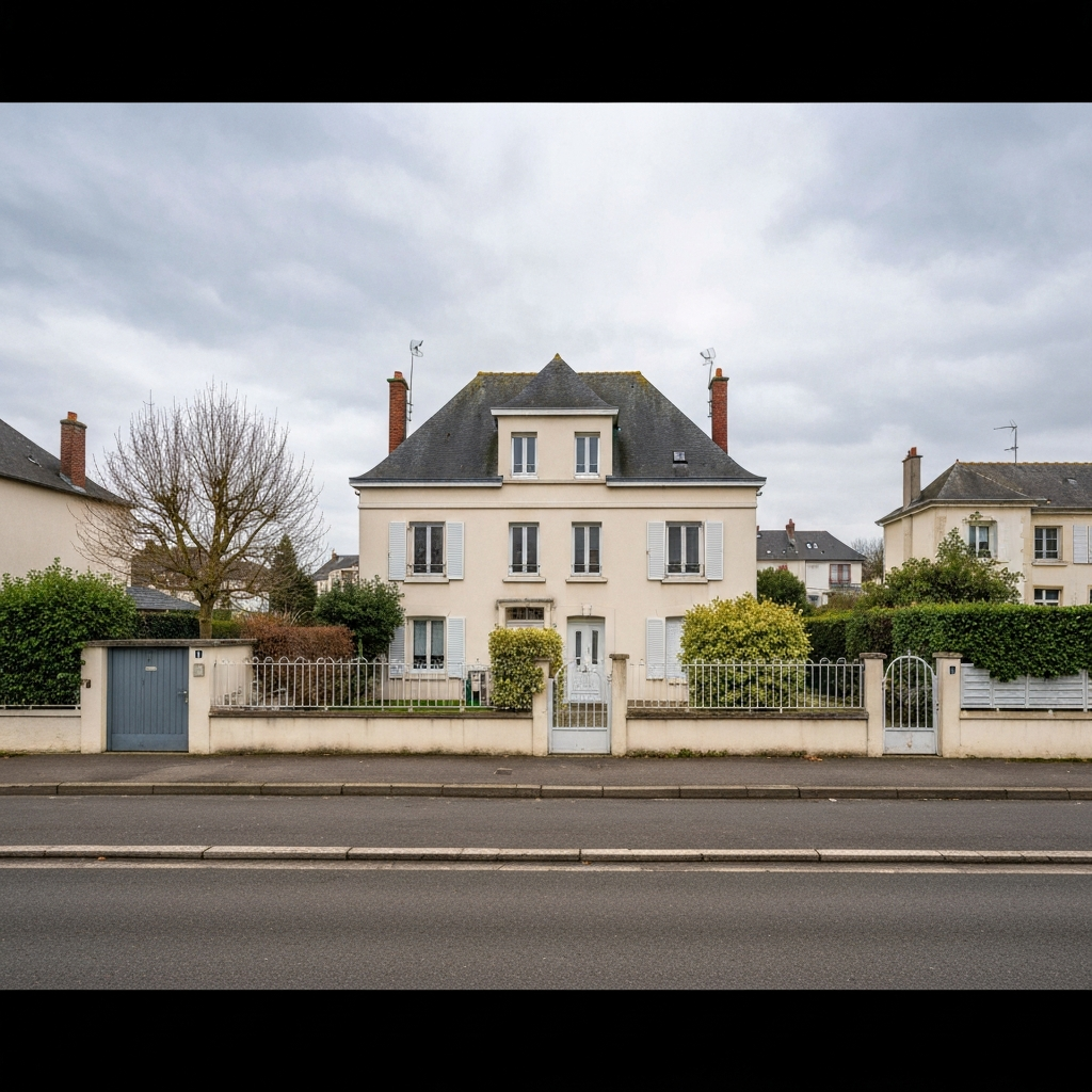 Vue aérienne de Saint-Chéron avec des panneaux 'À vendre'