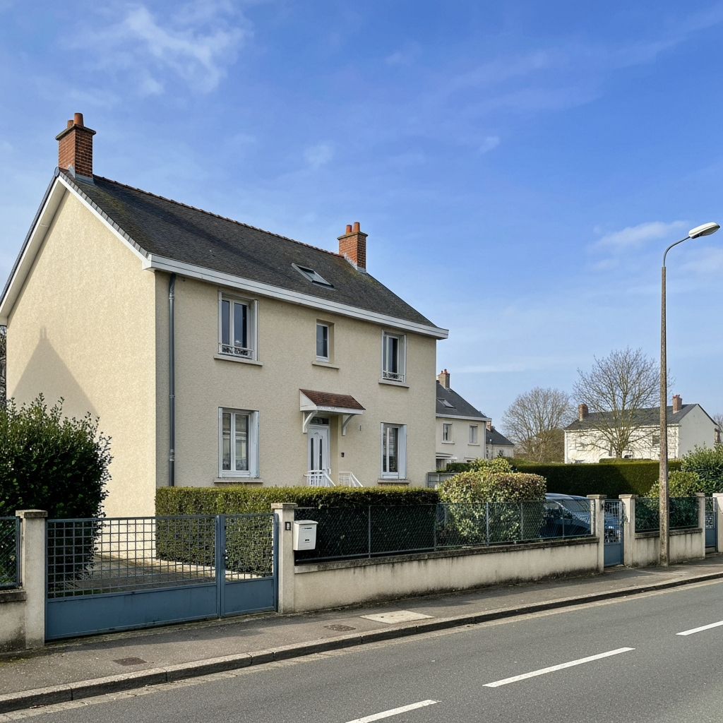 Vue aérienne de Saint-Chéron avec des maisons et des immeubles locatifs